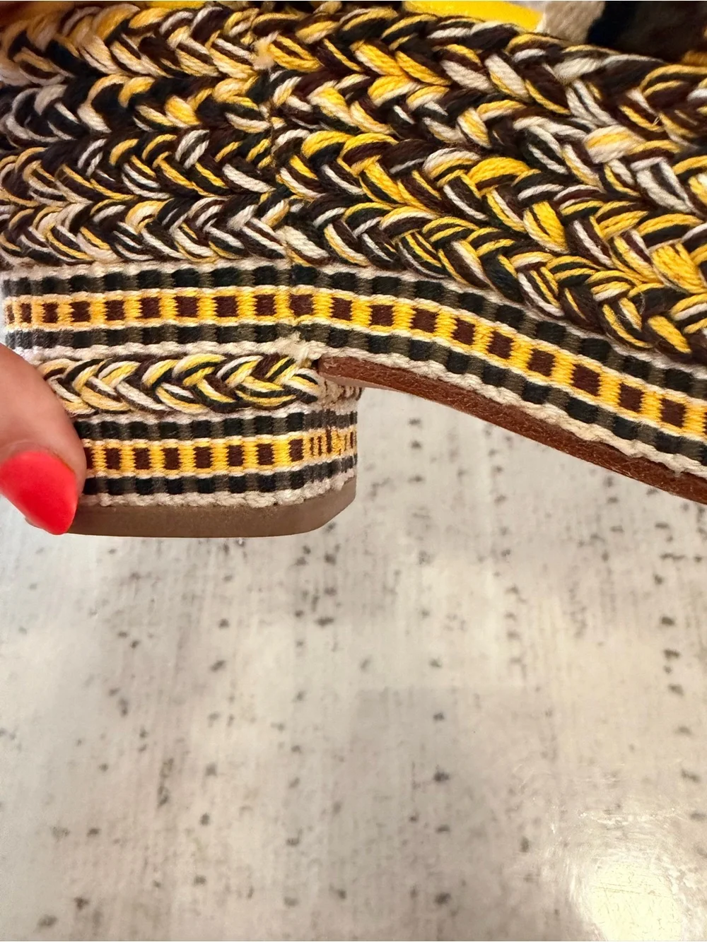 Braided Yellow Platform Sandal